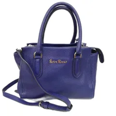 ニナリッチ NINA RICCI 2way ハンドバッグ ショルダーバッグ クロスボディ レザー メタルロゴ ネイビーブルー