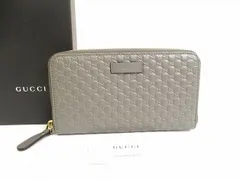 グッチ GUCCI GG マイクログッチシマ レザー ラウンドファスナー 長財布 ジップアラウンドウォレット メンズ 【未使用保管品】
