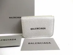 バレンシアガ BALENCIAGA キャッシュ ミニウォレット グリッターレザー 3つ折り財布 コンパクト財布 メンズ レディース 【未使用保管品】