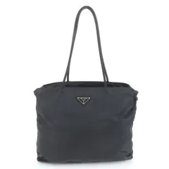 美品 プラダ テスート ナイロン トライアングルロゴ ショルダーバッグ 肩掛け トート ブラック 黒 A4 レディース RNM DI25-10【中古】