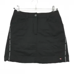 【超美品】トミーヒルフィガーゴルフ 中綿スカート 黒×白 サイドロゴライン レディース M ゴルフウェア Tommy Hilfiger Golf