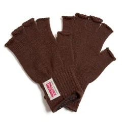 [NEWBERRY KNITTING] [ニューベリーニッティング] Acrylic Fingerless Glove アクリル フィンガーレス グローブ 手袋 アメリカ製 (BROWN, Ladies One Size)