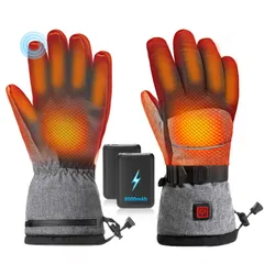 電熱グローブ 電熱手袋 【2026年新登場・16000mAhバッテリー付き】ヒーター手袋 速暖 バイク グローブ DC給電 3段階温度調節 電気手袋 防雨防風 防寒 防寒グローブ スマホ対応 タッチパネル 滑り止め 通勤 男女兼用 冬 裏起毛