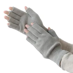 [絹屋] ハンドウォーマー 極暖シルク 指先開き 4938 銀色