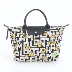 ロンシャン ル プリアージュ ポケモン コラボ ピカチュウ レザー ナイロン トート バッグ 肩掛け ハンド A4 レディース EEM DJ36-6【中古】