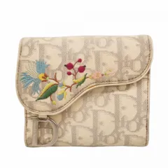 クリスチャン・ディオール(Christian Dior) クリスチャンディオール 財布 トロッター キャンバス グレー ホワイト レディース