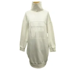 FILA × discoat フィラ × ディスコート ロング スウェット ワンピース ドレス ロゴ プリント ハイネック L 白 ホワイト レディース 古着 中古 USED