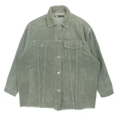 美品 ZARA ザラ オーバーサイズ コーデュロイ ジャケット カバーオール ブルゾン アウター ユーズドライク XS カーキ グリーン レディース 古着 中古 USED