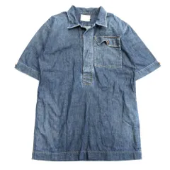 美品 RALPH LAUREN ラルフローレン デニム ミニ ワンピース チュニック 五部袖 ハーフボタン サイズXL インディゴブルー レディース 古着 中古 USED