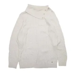 TOMMY HILFIGER トミーヒルフィガー オフタートルネック ケーブル編み ニット セーター XL オフホワイト レディース 古着 中古 USED