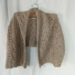 M1-02462【Women】le coeur blanc(ルクールブラン）ニット カーディガン 袖なし (S相当）/ ベージュ K