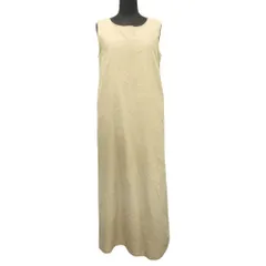 良品 nano universe ナノユニバース ノースリーブ ワンピース ドレス リネン混 ロング丈 F ベージュ レディース 古着 中古 USED