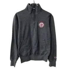 Champion ロゴスウェット トレーナー XS ダークグレー チャンピオン ハーフジップ プルオーバー カレッジ 刺繍 トップス 秋物 a801-5953