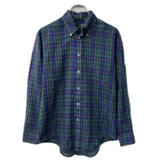 長袖 チェックシャツ M～ ネイビー グリーン マルチカラー チェック柄 ボタンダウン 胸ポケット 長袖シャツ トップス 春物 a801-5963