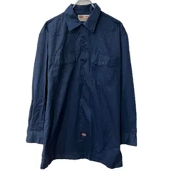 Dickies 長袖 無地シャツ L ネイビー ディッキーズ 胸ポケット ボタン 長袖シャツ トップス 春物 a801-5965のサムネイル