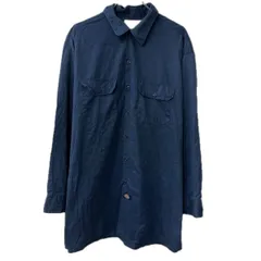 Dickies 長袖 無地シャツ 2XL ネイビー ディッキーズ ボタン 無地 シンプル 胸ポケット ビッグサイズ 長袖シャツ トップス 春物 a801-5968のサムネイル