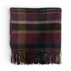 ◼︎ラルフローレン ウール100% チェック柄 大判ショール ブランケット 膝掛け ボルドー