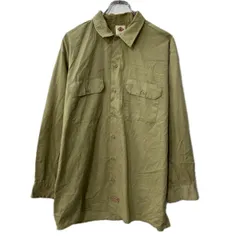 Dickies 長袖 無地シャツ L カーキ ディッキーズ ボタン 無地 シンプル 胸ポケット 長袖シャツ トップス 春物 a801-5969のサムネイル
