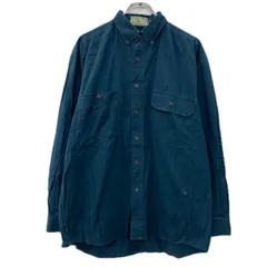 WETLANDS OUTDOOR ADVENTURE BUGLE BOY 長袖 無地シャツ L ダークグリーン ボタン ボタンダウン 胸ポケット 無地 春物 a801-5973のサムネイル