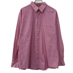 VANHEUSEN 長袖 ストライプシャツ XL レッド ホワイト ボタン 胸ポケット 無地シャツ シンプル シンプルシャツ 春物 a801-5976