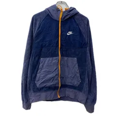 NIKE フリースジャケット S ネイビー オレンジ ナイキ ジップアップ ワンポイント刺繍 フリース スポーティー アウトドア 秋物 a801-5986