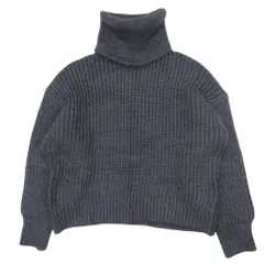 美品 H&M エイチアンドエム バルキーニット タートルネック セーター ローゲージ オーバーサイズ XS チャコール レディース 古着 中古 USED