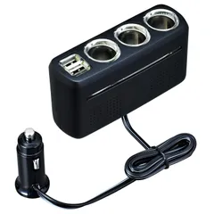 セイワ(SEIWA) 車内用品 DC/DCコンバーター 24V車専用 12V出力 USBポート 2口 12Vソケット穴 3連 F298