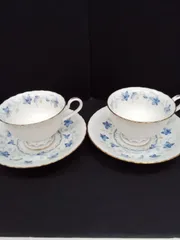 NORITAKE　コンテンポラリーシリーズ　ブルーフラワー　カップ&ソーサー
