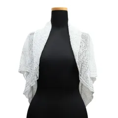 良品 COMME CA ISM コムサイズム ラメ レース ボレロ カーディガン カットソー ボタンレス ドレス M グレー シルバー レディース 古着 中古 USED