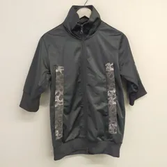 N1019【adidas×VANQUISH】コラボ アディダス ヴァンキッシュ ジャージ トラックジャケット 半袖 デカロゴ ブラック ダブルジップ メンズ