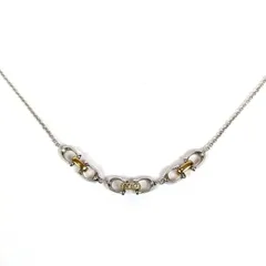 COACH コーチ ネックレス Cモチーフ ラインストーン シルバー×ゴールド レディース