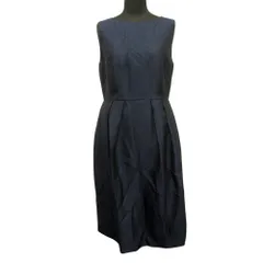 美品 kaene カエン ワンピース ドレス カットソー ノースリーブ 光沢 38 ネイビー レディース 古着 中古 USED