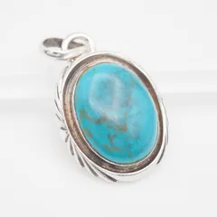 M936 ターコイズ トルコ石 ペンダント トップ デザイン シルバー チャーム ヘッド ヴィンテージ 12月誕生石