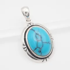 M511 ターコイズ トルコ石 925刻印 ペンダント トップ デザイン シルバー チャーム ヘッド ヴィンテージ 12月誕生石