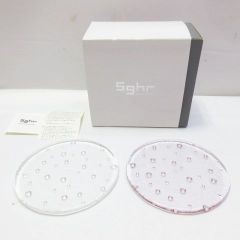 Sghr 丸形プレート 2枚セット ドロップレット 15cm クリアー