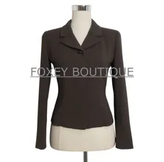FOXEY BOUTIQUE フォクシーブティック ジャケット テーラードジャケット 比翼ボタン シングル ウール ブラウン サイズ38 レディース 古着 中古