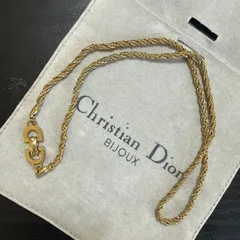 Christian Dior クリスチャンディオール　CDロゴツイストチェーンネックレス　ゴールドカラー　ビンテージ