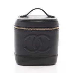シャネル CHANEL ハンドバッグ ココマーク A01998 ブラック レザー ココマーク 縦型バニティ レディース Used B