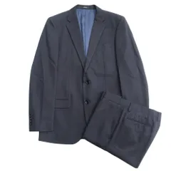 美品 COMME CA ISM コムサイズム スーツ セットアップ ジャケット パンツ スラックス ピンストライプ ブレザー テーラード 総裏 L 紺 メンズ 古着 中古 USED