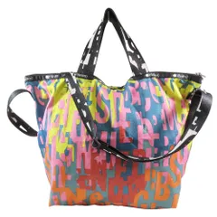 良品 LeSportsac レスポートサック 2way ボストン ハンドバッグ ショルダーバッグ アルファベット ロゴ 総柄 ナイロン マルチ メンズ レディース 古着 中古 USED