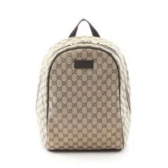 グッチ GUCCI リュックサック バックパック GGキャンバス 449906 ベージュ/ダークブラウン キャンバス レザー バックパック レディース Used A