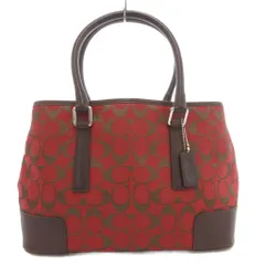 コーチ COACH ハンドバッグ シグネチャー キャンバス レザー ロゴ 赤 レッド 6089 /AE