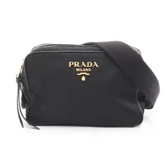 プラダ PRADA ショルダーバッグ ブラック ナイロン サフィアーノレザー ショルダーバッグ レディース Used A