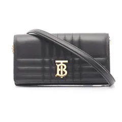 バーバリー BURBERRY ショルダーバッグ LOLA ローラ ブラック レザー ショルダーウォレット レディース Used A