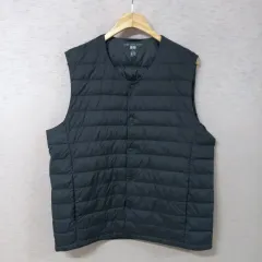 B1-23/ユニクロ ブラック ダウンベスト メンズ
