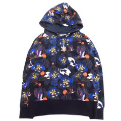 未使用 adidas originals アディダスオリジナルス CNY 総柄 パーカー プルオーバー カットソー 春節 S ネイビー×マルチカラー レディース 古着 中古 USED