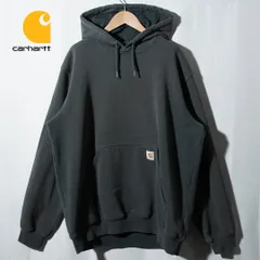 カーハート Carhartt パーカー XL 相当 表記 L グリーン ロゴ刺繍 ストリート オーバーサイズ ビッグシルエット ORIGINAL FIT オリジナルフィット ワーク テック 裏起毛 フーディー アメカジ 古着 L621