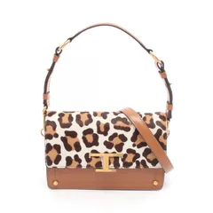 トッズ TOD'S ショルダーバッグ Tタイムレス ブラウン/マルチ レザー レザー Tタイムレス ショルダーバッグ レディース Used A