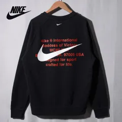 ナイキ NIKE スウェット L ブラック 00s ラグラン ロゴ刺繍 裏毛 パイル プリント ダブルスウッシュ ストリート スポーツミックス 裏毛 ラグラン ユニセックス 古 K120