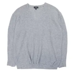 美品 19aw Theory セオリー OVERSIZED V NECK ニット セーター プルオーバー ウール×カシミヤ 長袖 Vネック S グレー レディース 古着 中古 USED